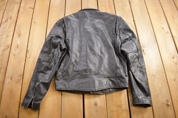 Vintage 1990s Open Road Leather Biker Jacket Size 38 / Motorcycle