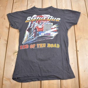 Vintage 1984 Status Quo End of The Road Tour Band T-shirt / Band Tee / Single Stitch / Made in USA / Music Promo / Premium Vintage