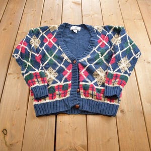 Vintage 1990s Accordeon Cotton Knit Cardigan Sweater