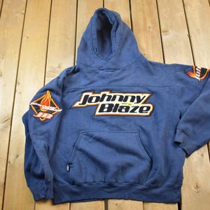 Vintage 1990s Johnny Blaze Graphic Embroidered Hoodie / 90s Hoodie