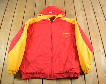 Vintage 1990s Kansas City Chiefs Nike Jacket Men's XL / Embroidered Patchwork / Athletic Sportswear / American Football / Super Bowl