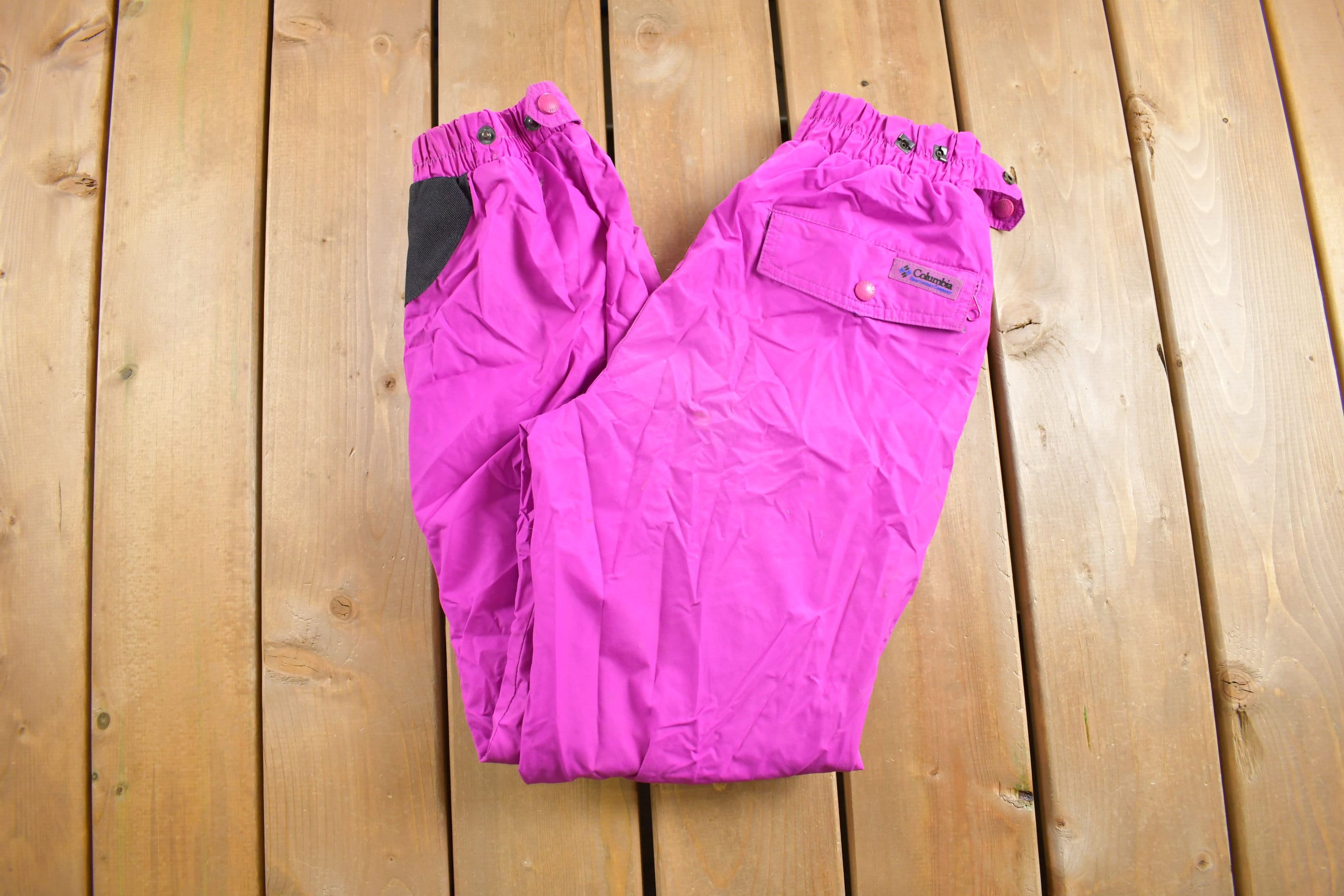 Vintage 1980s Hot Pink Ski Snow Pants Retro Chalet Womens XS / Small High  Waisted Pants 