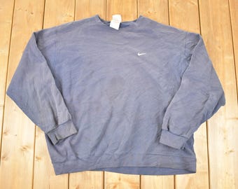Vintage 1990s Nike Embroidered Mini Swoosh Sweatshirt Mens XL / 90s Nike Sweater / Athletic Streetwear