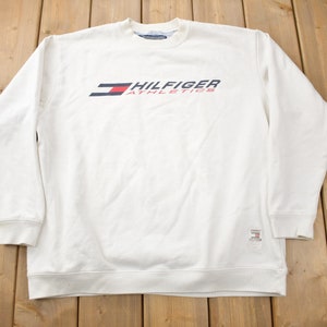 Vintage Y2K Hilfiger Athletics Crewneck Sweatshirt / Crewneck / Streetwear / White Crewneck / 90s Tommy