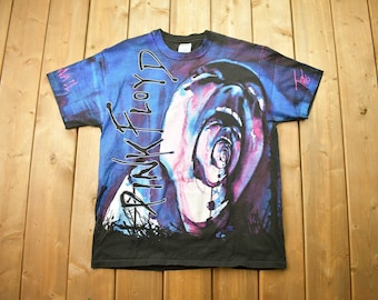 Vintage 1994 Pink Floyd The Wall Screaming Face T-shirt / Single Stitch / Pink Floyd Tee / All Over Print / Vintage Band Tee / AOP