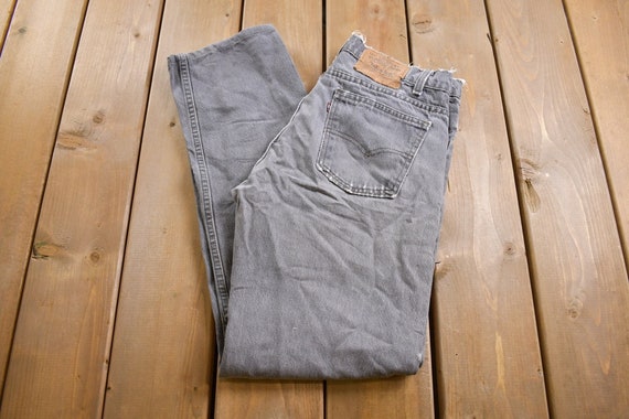 Vintage 1990s Levi's 505 Grey Denim Jeans Size 31… - image 1