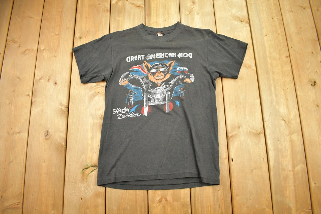 Vintage 1986 Harley Davidson Great American Hog T-shirt / Made - Etsy