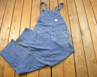 70s Vintage Big Mac Workwear Overalls / Light Blue Cotton Denim