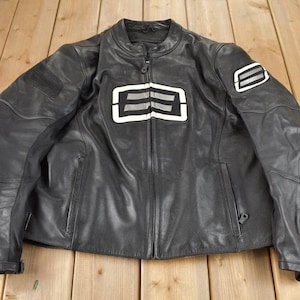 Vintage 1990s SHIFT Leather Motorcycle Jacket Size 2XL