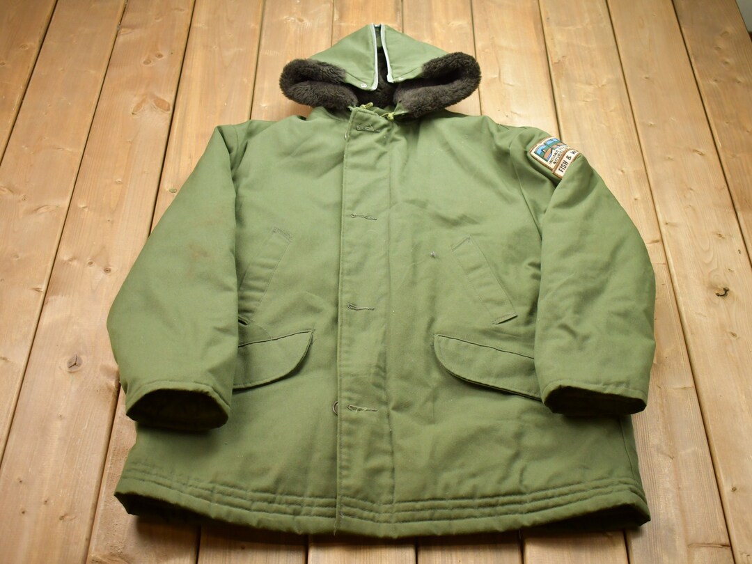 ▪️70‘s【IDEAL ZIP】 VINTAGE PARKA Vintage Spiewak Parka Coat Jacket Size 44 Green Made USA