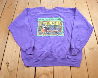 Vintage 1990s North Carolina Duck Souvenir Travel Crewneck Sweatshirt
