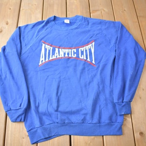 Sudadera vintage de cuello redondo de Atlantic City, Nueva Jersey, años 80 / Fabricada en EE. UU. / Ropa urbana
