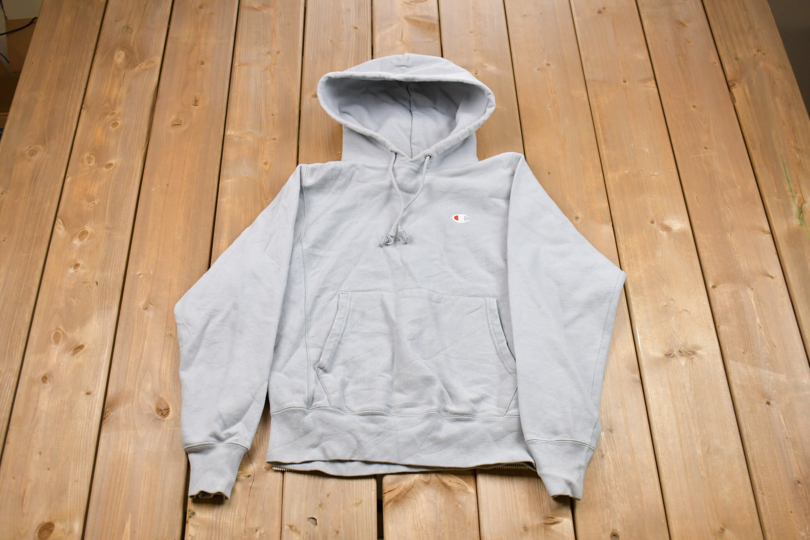 Vintage 1990s Champion Reverse Weave Hooded Sweatshirt / Vintage
