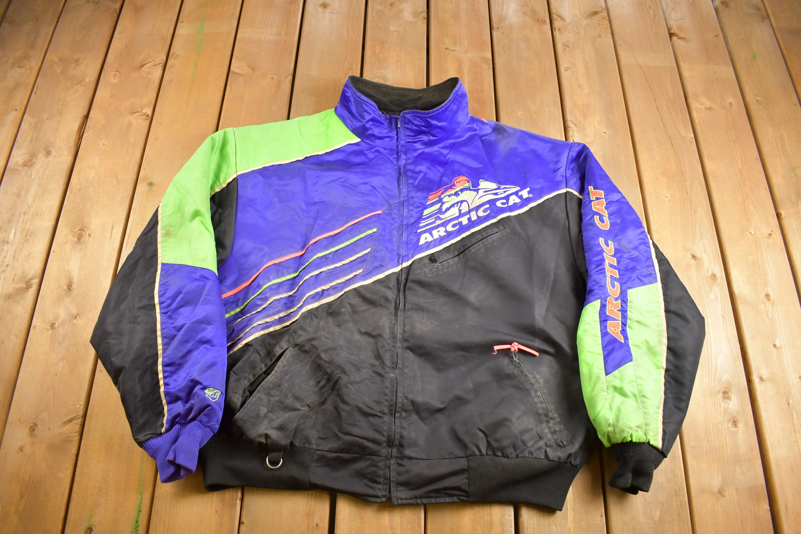 Vintage 1990s Arctic Cat Snowmobile Racing Jacket Thinsulate 3M