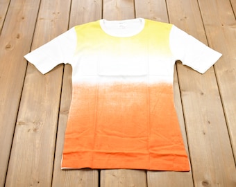 Vintage 1970s Contrast Faded Graphic T-Shirt / Graphic / 80s / 90s / Streetwear / Retro Style / Single Stitch / Made In Hong Kong / 80s Tee