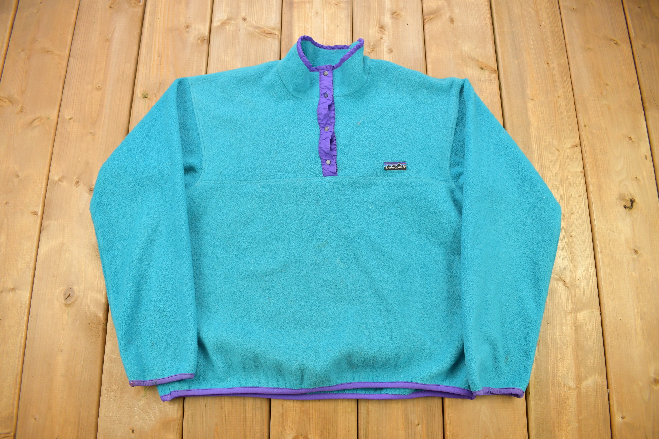 Vintage 1990s Patagonia T-snap Fleece Kids Sweater Size 13