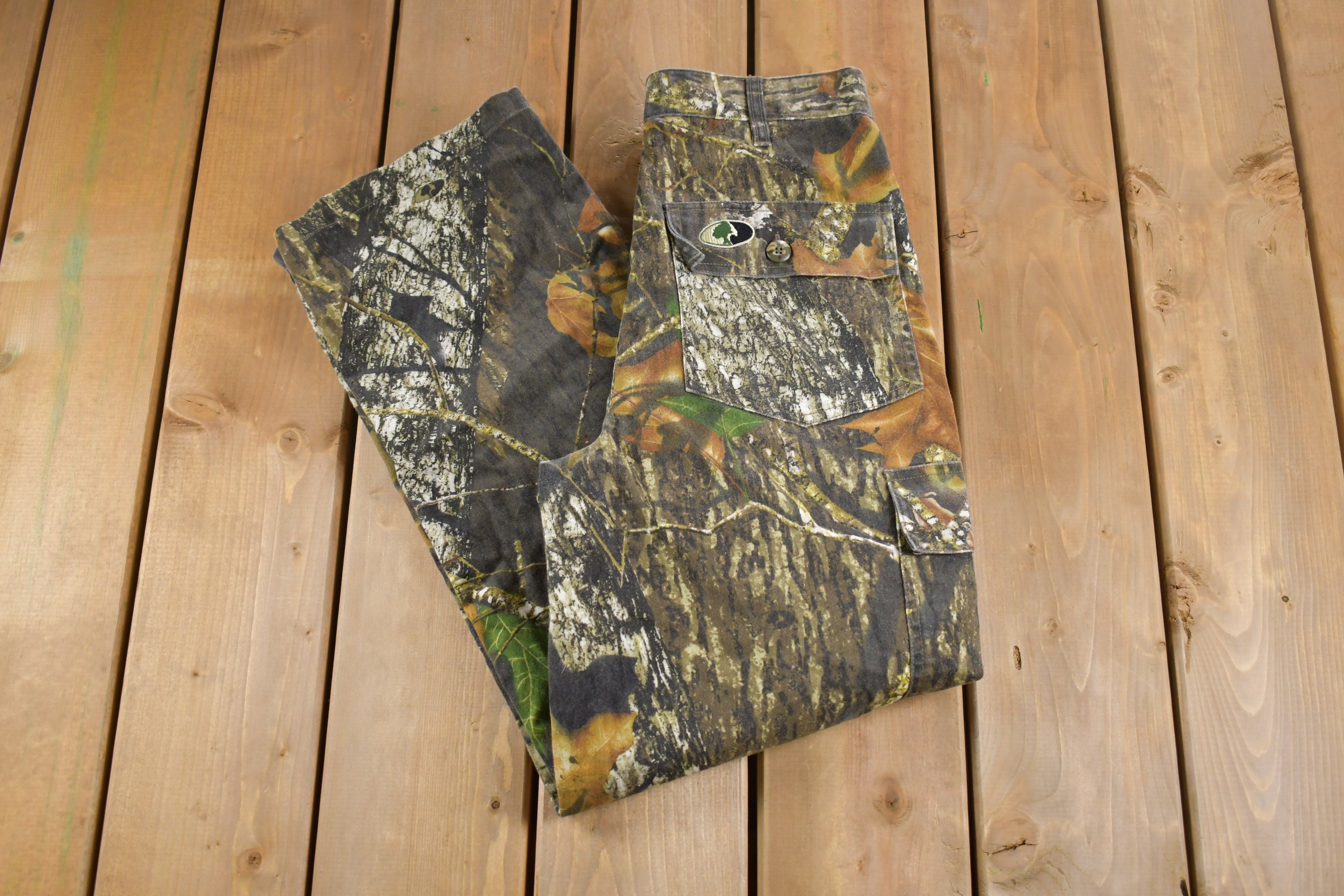 Vintage 1990s Russell Outdoors Mossy Oak Camo-print Hunting Pants