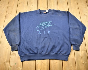 Vintage 1980s Nike Air Embroidered Crewneck Sweatshirt / Vintage Nike Grey Tag / Sportswear / Streetwear / Athleisure