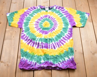 T-shirt imprimé tie-dye vintage des années 1990 / Graphique / Années 80 / 90 / Streetwear / Style rétro / Tie-Dye / Poids lourd Fruit Of The Loom