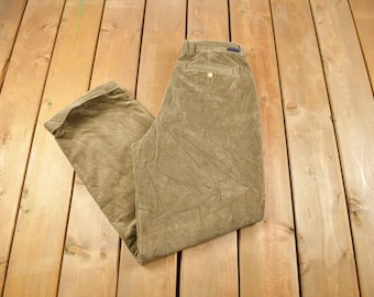 Vintage 1990s Nautica Rigger Chunky Brown Corduroy Pants Size 32 x 30 / Vintage Cords / American Vintage / Streetwear / Vintage Pants
