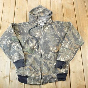 Vintage 1990s Realtree Camo Hoodie Made In USA  / 90s Hoodie / Vintage Sweater / Color Block /
