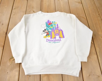 Vintage 1990s Mickey Mouse Disneyland Disney Designs Youth Sized Crewneck Made In USA