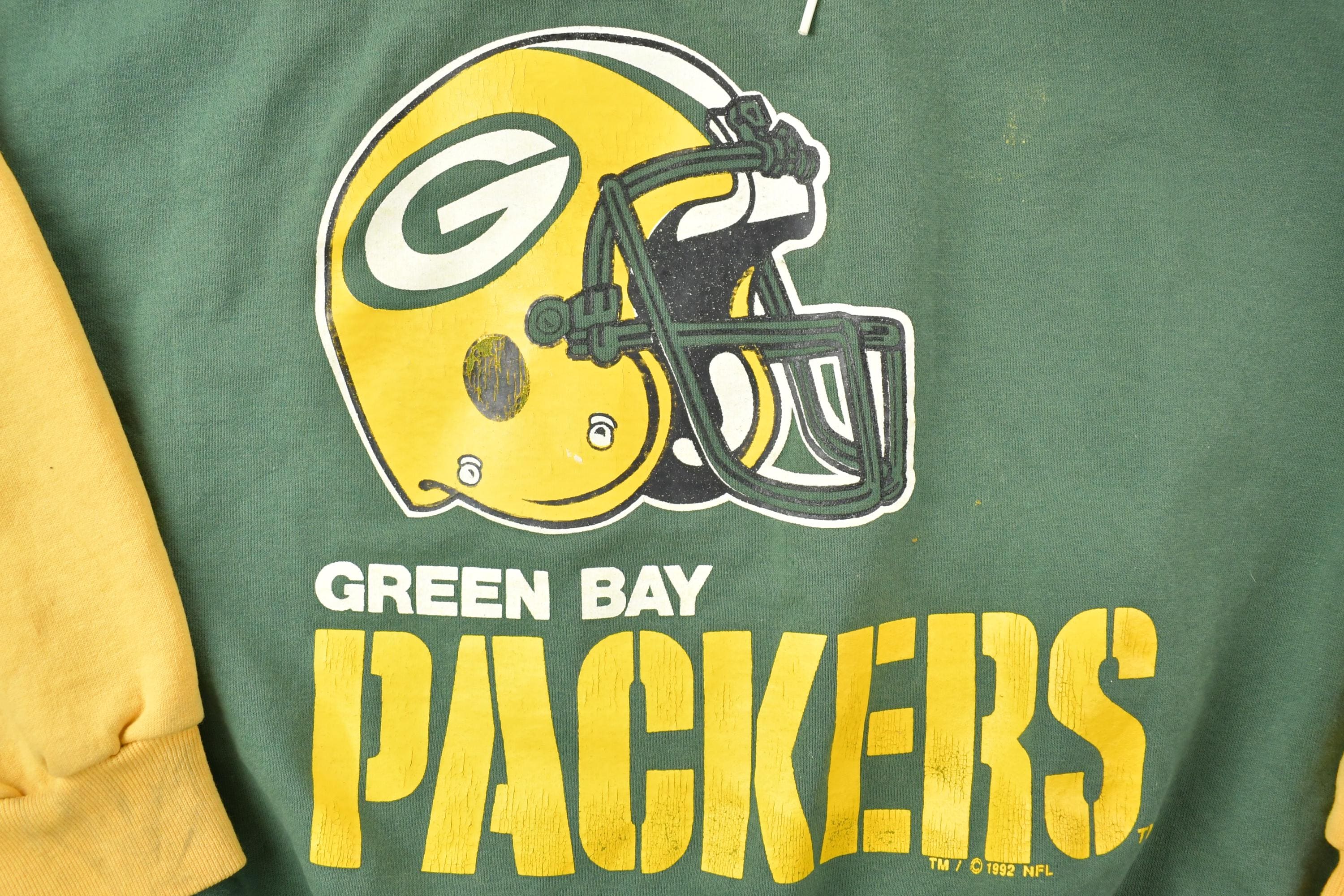 Vintage 1990s Green Bay Packers NFL Mock Neck Sweatshirt / Made in