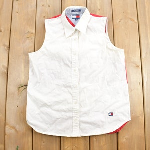 Vintage 1990s Tommy Hilfiger American Flag Stars & Stripes Button Up Vest / Patriotic / 90s Tommy / American / 90s Vest
