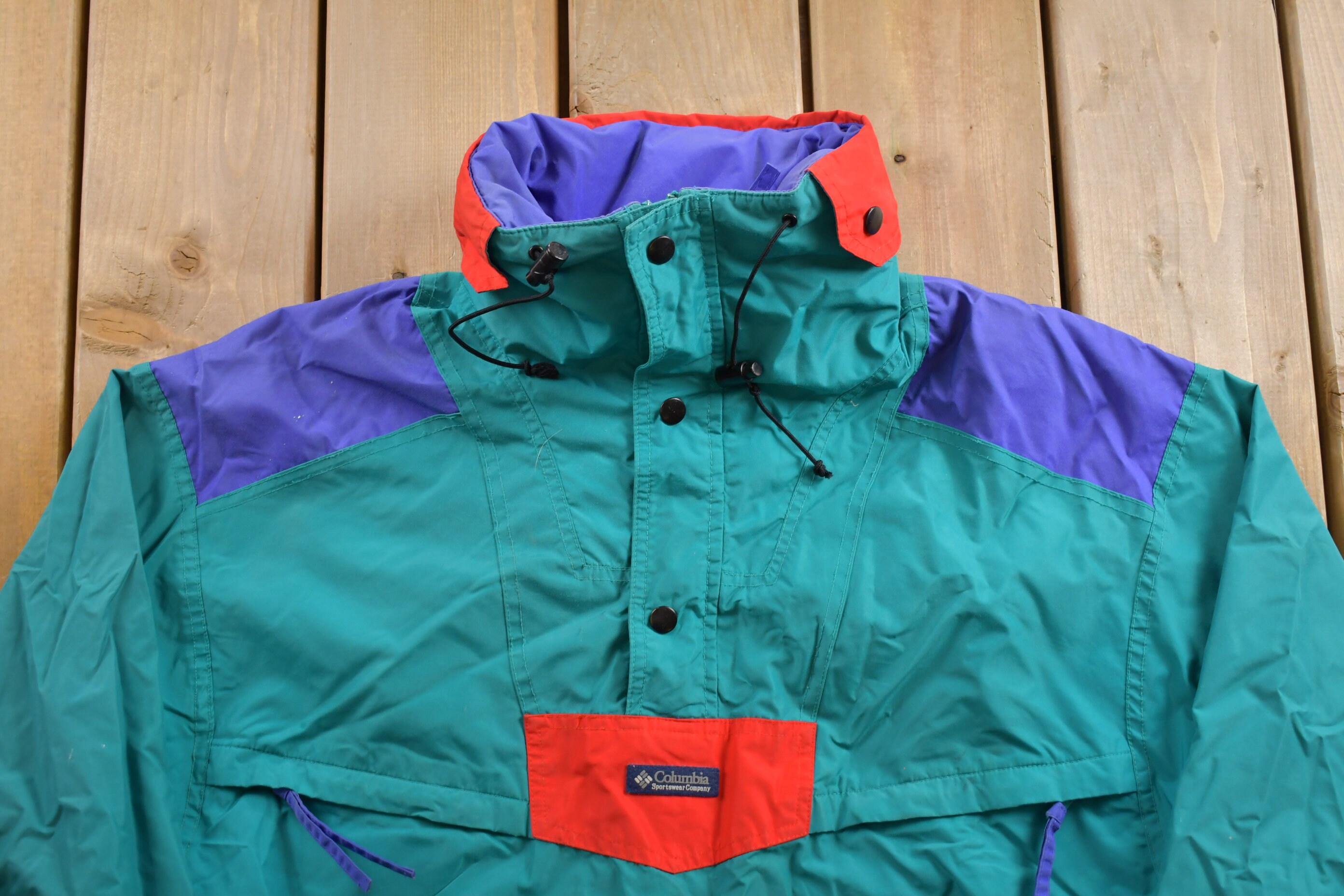 Vintage 1980s Columbia Sportswear Quarter Zip Windbreaker