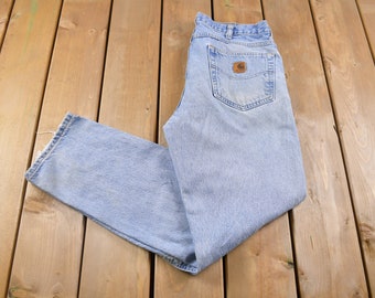 Vintage 1990s Carhartt Work Pants Size 32 x 31 90s Carpenter Pants Made In USA / Hype Vintage / Distressed Carhartt / Vintage Workwear