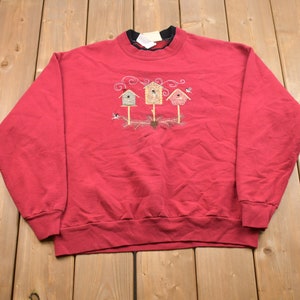 Vintage 1990s Cute Birdhouses Crewneck Sweatshirt