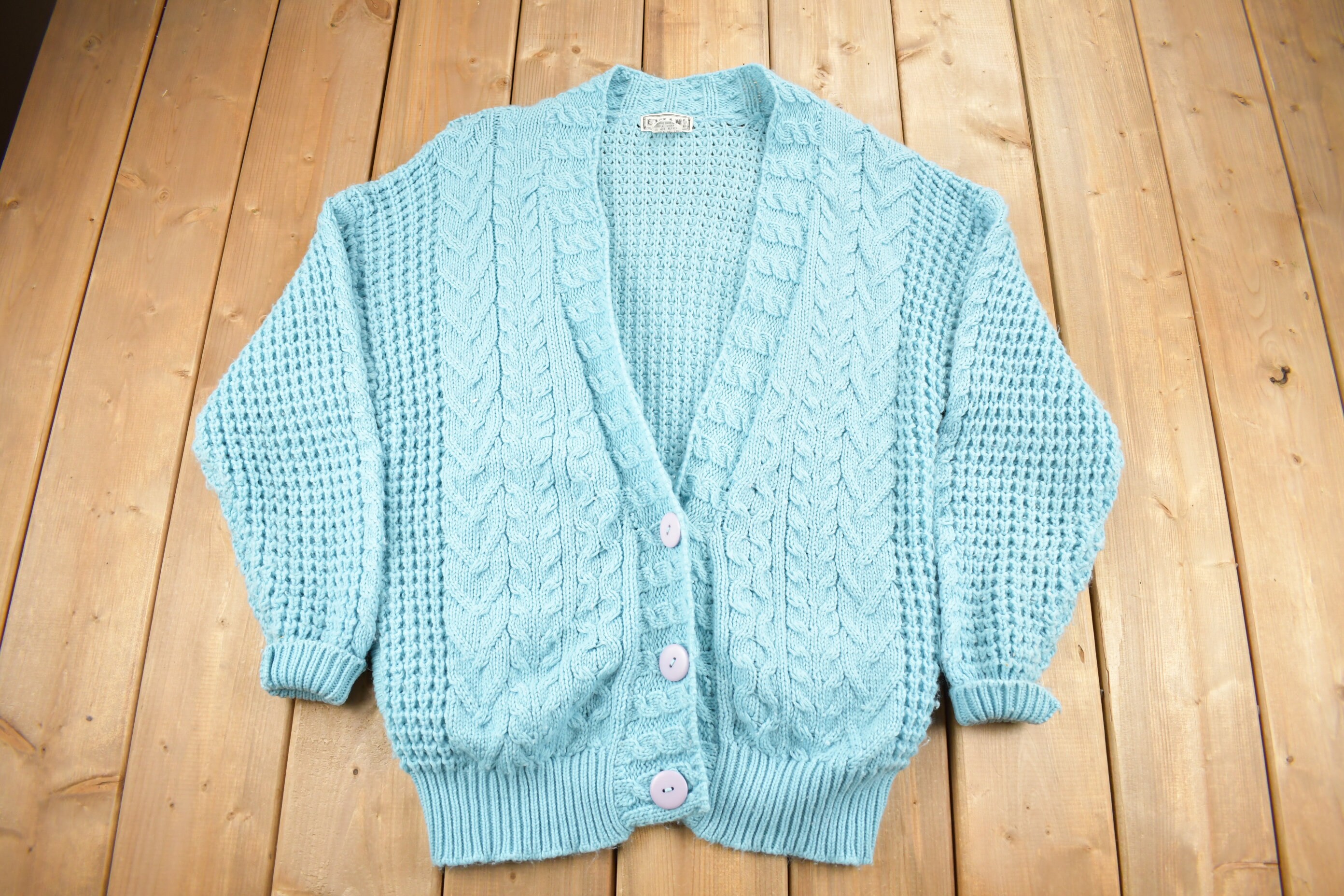 ヴィンテージ 1990年代 エビアン ケーブルニット カーディガン