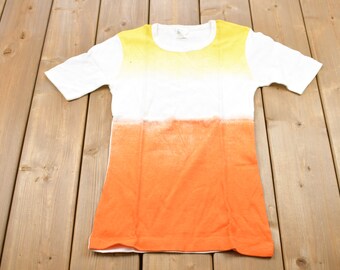 Vintage 1970s Contrast Faded Graphic T-Shirt / Graphic / 80s / 90s / Streetwear / Retro Style / Single Stitch / Made In Hong Kong / 80s Tee