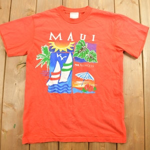 Vintage 1990s Maui Souvenir T Shirt / Streetwear / Hawaii / Vacation Tee / Travel T Shirt / Princess Cruises / Palm Tree