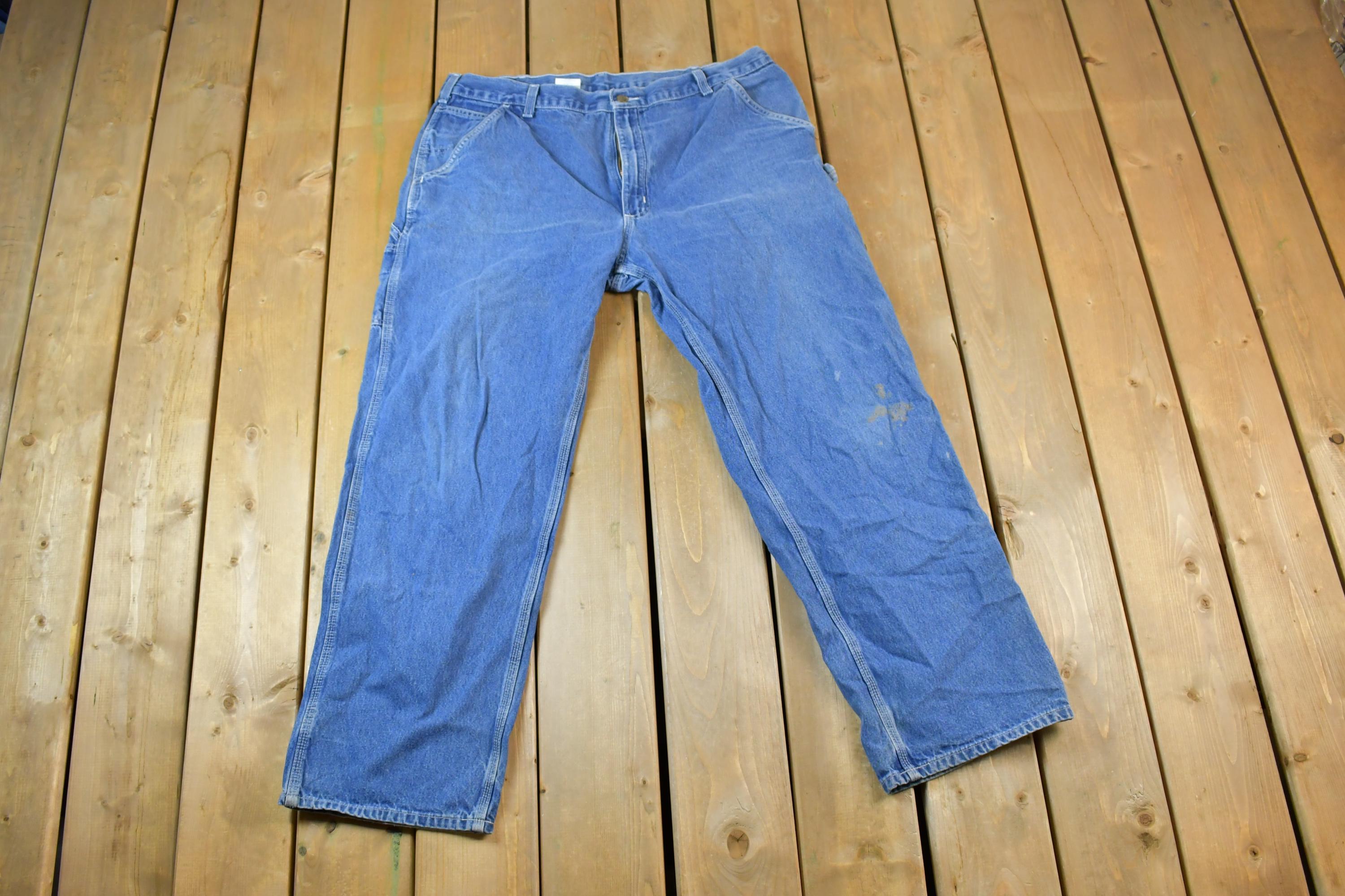 Vintage 1990s Carhartt Denim Jeans Work Pants Size 40x32 / 90s