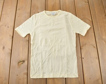 True Vintage 1960s Deadstock Helen Blank Yellow Nylon T Shirt