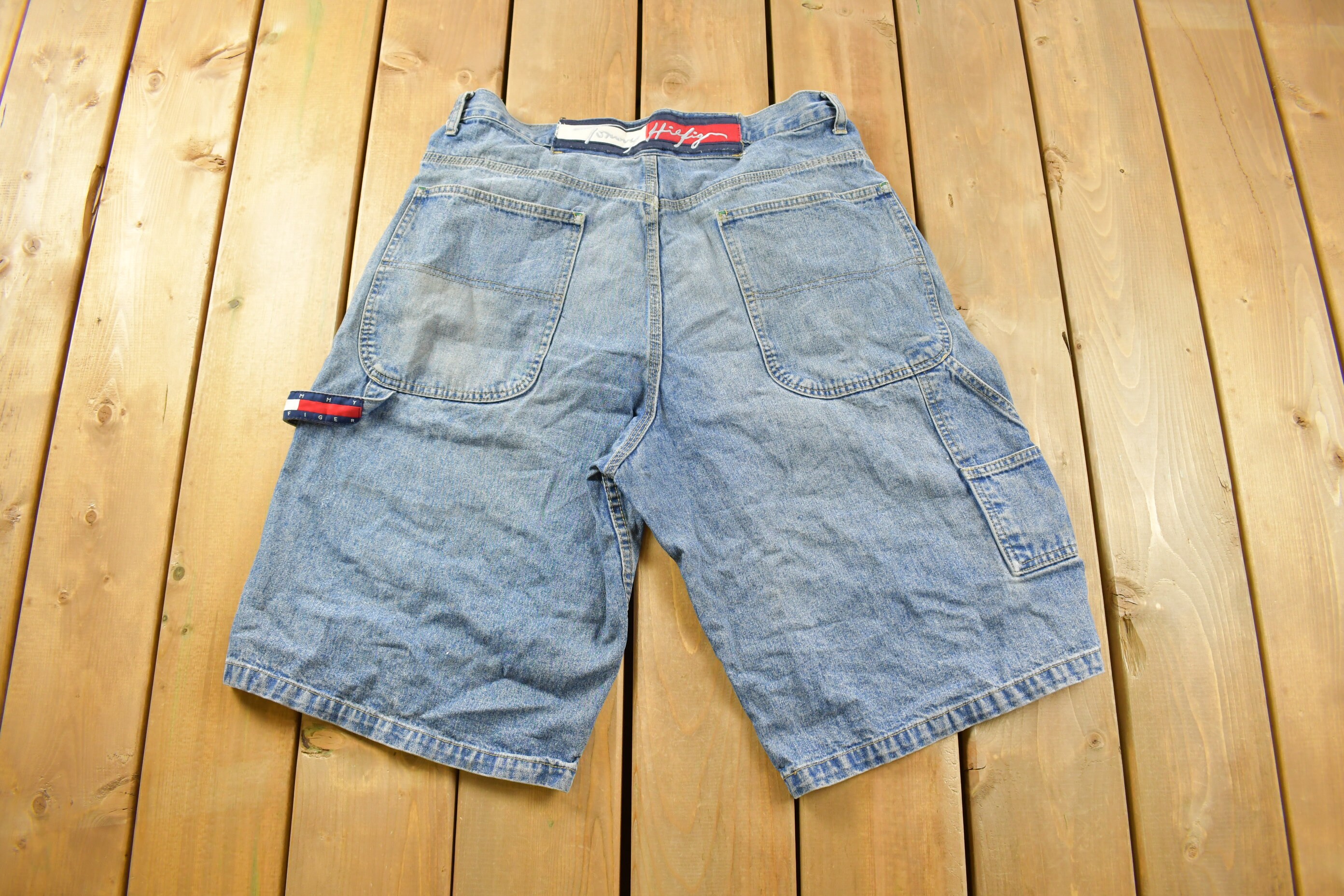 Vintage 1990s Tommy Jeans Carpenter Jean Shorts Size 36 90s