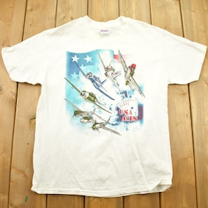 Camiseta militar vintage de los USA Aces de 1999, ejército de los Estados Unidos, baraja de cartas, gráfico de avión de combate, años 80 y 90, ropa urbana, estilo retro