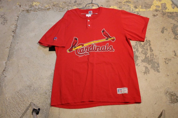 VINTAGE St. Louis Cardinals Shirt Adult Large Red Russell Athletic