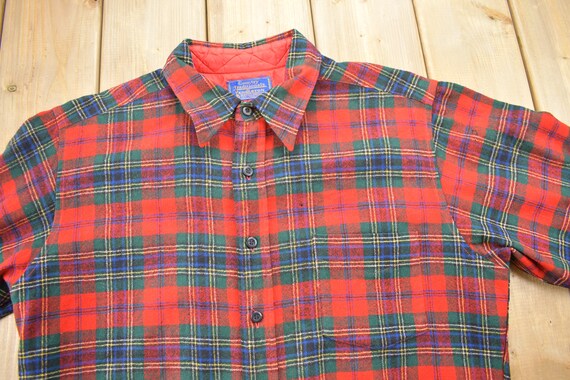 Vintage 1970s Country Traditionals Pendleton Plaid Button Up Board Shirt / 100% Virgin Wool / Outdoor / Made In USA / Flannel View 3