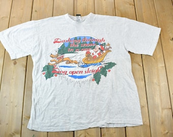 Vintage 90s Mickey Mouse Tee / Disney Christmas Cartoon Promo T-Shirt / 90s Graphic Tee / Vintage Mickey Mouse / Made In USA