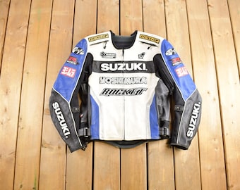 Giacca da corsa motociclistica Suzuki vintage degli anni '90 / Abbigliamento sportivo Athleisure / Moda streetwear / Abbigliamento automobilistico / Made In USA