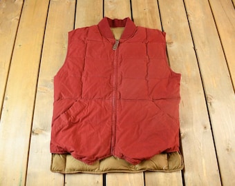 Vintage 1990s Eddie Bauer Goose Down Reversible Puffer Vest / 90s
