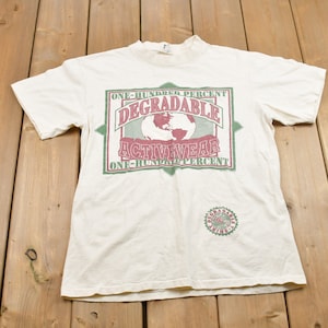 Vintage 1990s Degradable Activewear Graphic T-Shirt / Streetwear / Retro Style / Single Stitch / Made In USA / 90s Graphic Tee
