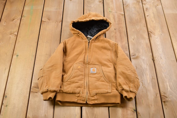 Vintage 1990s Kids Carhartt Hooded Jacket / Workwear Vintage 1990s Kids Carhartt Hooded Jacket / Workwear