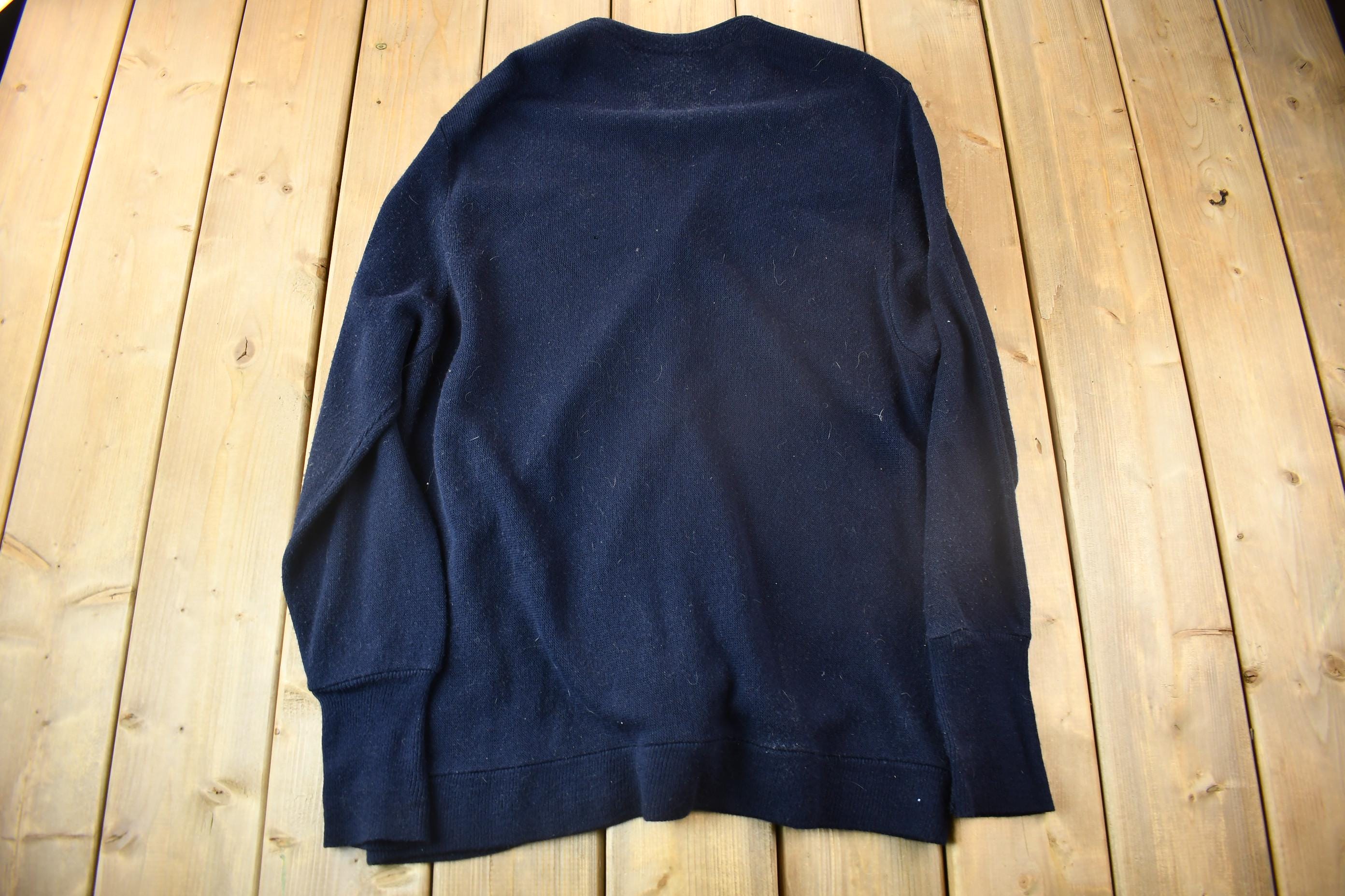 Vintage 1980s IZOD Knit Cardigan Sweater / Acrylic Sweater / Made 
