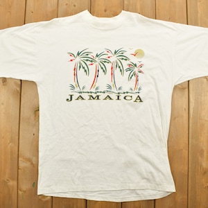 Vintage 1990s Jamaica Souvenir T Shirt / Summer / Made In Jamaica / Vacation Tee / Travel T Shirt / Single Stitch / Tourist / Holidays