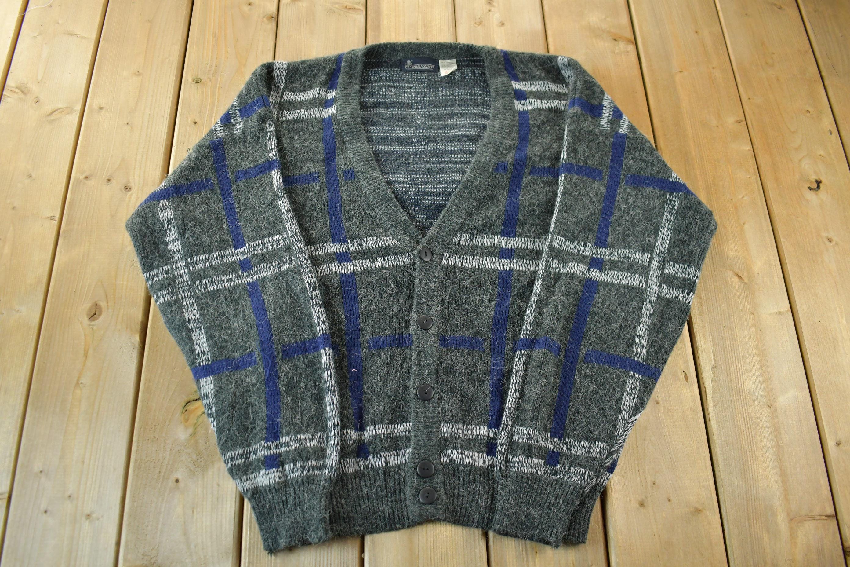 Vintage 1990s Bronzini Knit Cardigan Sweater / Preppy Casual