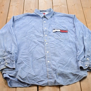Vintage 1990s Tommy Jeans Button Up Shirt / 1990s Button Up / Vintage Flannel / Tommy Hilfiger Button Up / Vintage Tommy Jeans / 90s Tommy