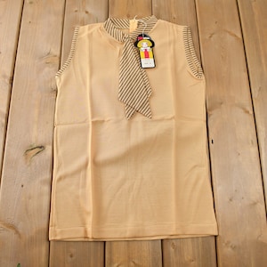 True Vintage 1960s Deadstock Helen Sue Sleeveless Blouse With Tie Made In Japan